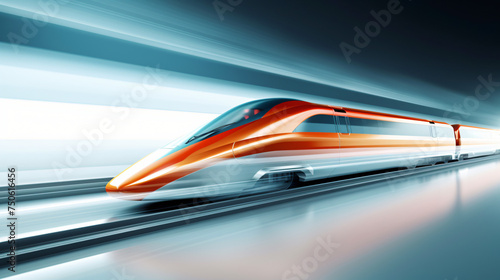Abstract highspeed train in blurry fast motion