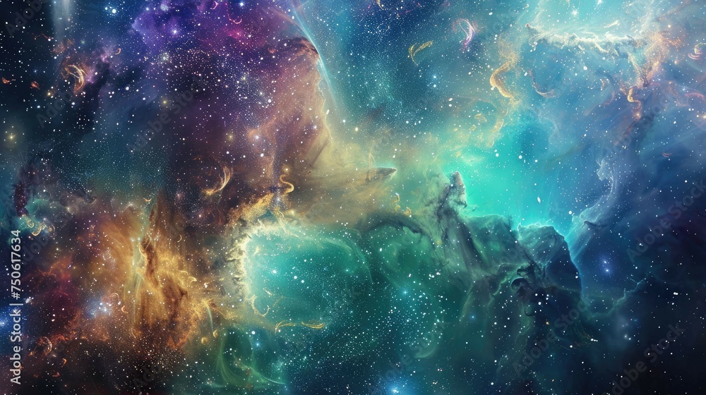 Panoramic view of the galaxy and star. Abstract space background Panoramic view of the galaxy and star. Abstract space background