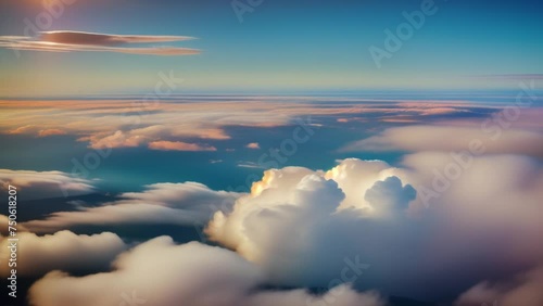 Ethereal dawn spectacle: where heaven meets earth in a symphony of azure hues, a heavenly panorama. Nature concept. Cinematic footage. Time lapse. Horizon background. 4K HDR.
