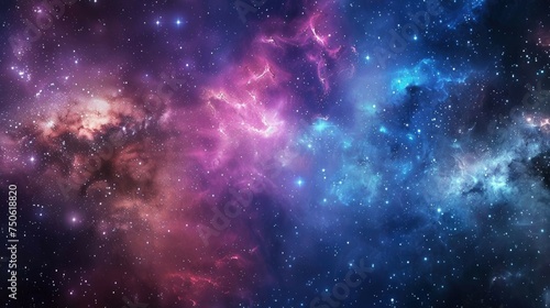 Panoramic view of the galaxy and star. Abstract space background © Mark Pollini