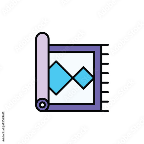 Rug icon design with white background stock illustration