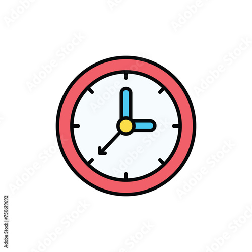Free Download Wall Clock icon design with white background stock illustration - GFXLoad