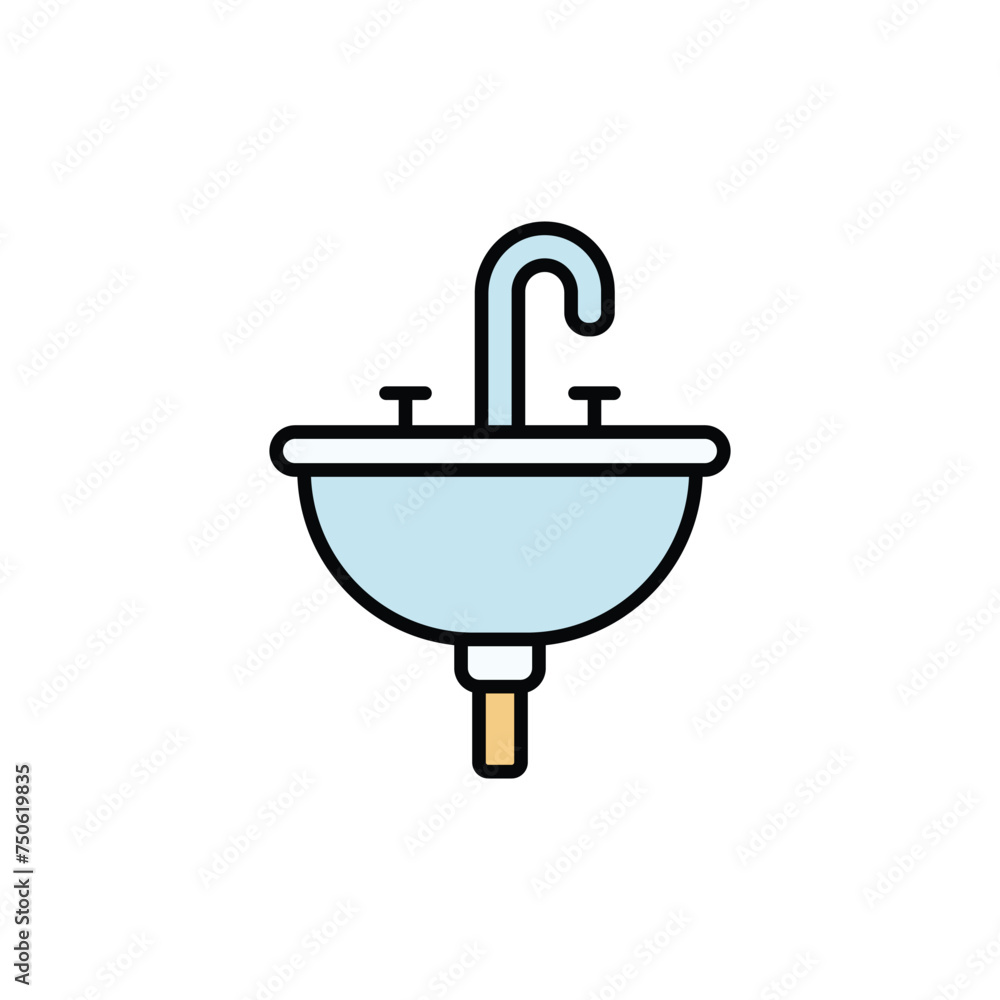Sink icon design with white background stock illustration Sink icon design with white background stock illustration