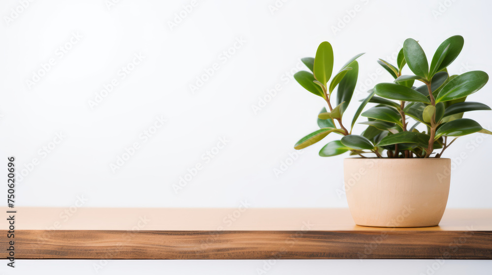 Grunge natural wooden desk top with a little plant with copy space for product advertising over blurred brushed white background Grunge natural wooden desk top with a little plant with copy space for product advertising over blurred brushed white background