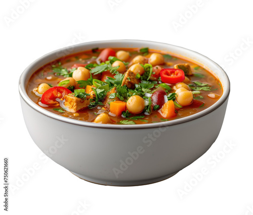locro on white plate isolated