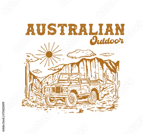 Outdoor Car adventure in desert Australia
