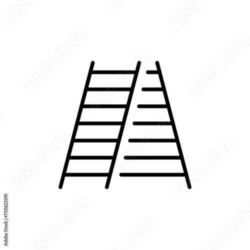 Stairs outline icons, minimalist vector illustration ,simple transparent graphic element .Isolated on white background