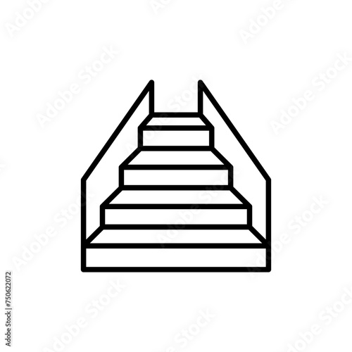 Stairs outline icons  minimalist vector illustration  simple transparent graphic element .Isolated on white background
