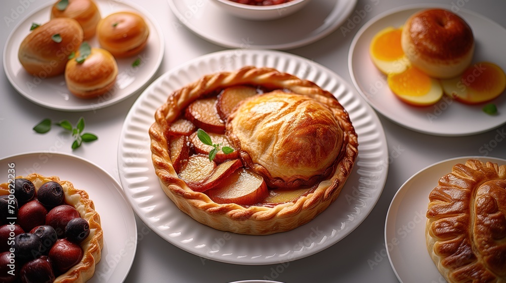 apple berry pie on the table apple berry pie on the table