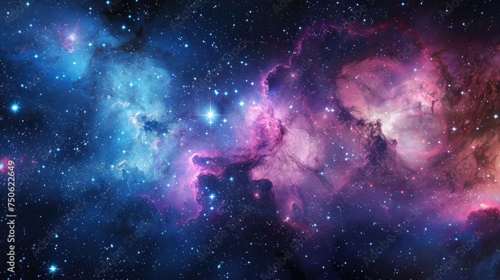 Panoramic view of the galaxy and star. Abstract space background Panoramic view of the galaxy and star. Abstract space background