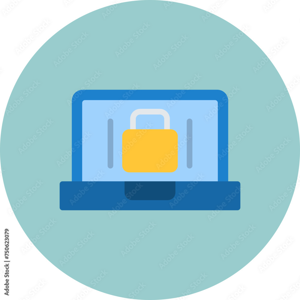 Laptop Flat Circle Icon Laptop Flat Circle Icon