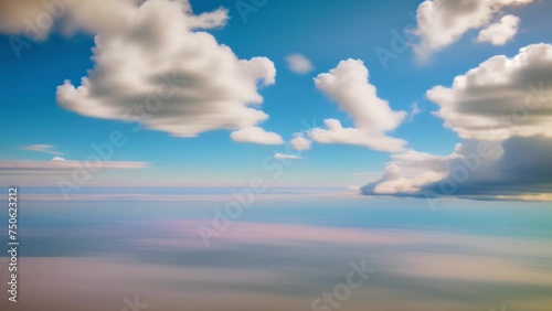 Ethereal dawn spectacle: where heaven meets earth in a symphony of azure hues, a heavenly panorama. Nature concept. Cinematic footage. Time lapse. Horizon background. 4K HDR.
