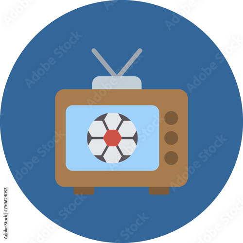 Television Flat Circle Icon