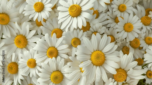A full frame of natural chamomile flowers.