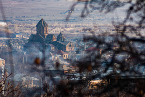 Church in Armenia. Church with beautiful architecture, Hovhanavank monastery. photo