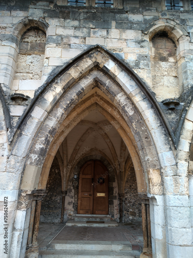 Stone arch and doorway in Winchester