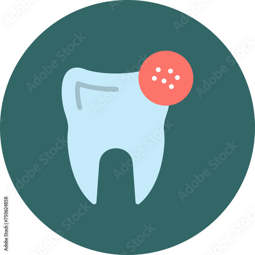 Bactria Flat Circle Icon