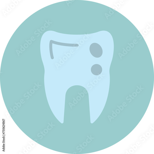 Caries Flat Circle Icon