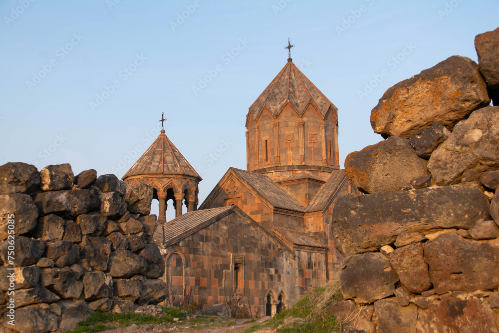 Church in Armenia. Church with beautiful architecture, Hovhanavank monastery.