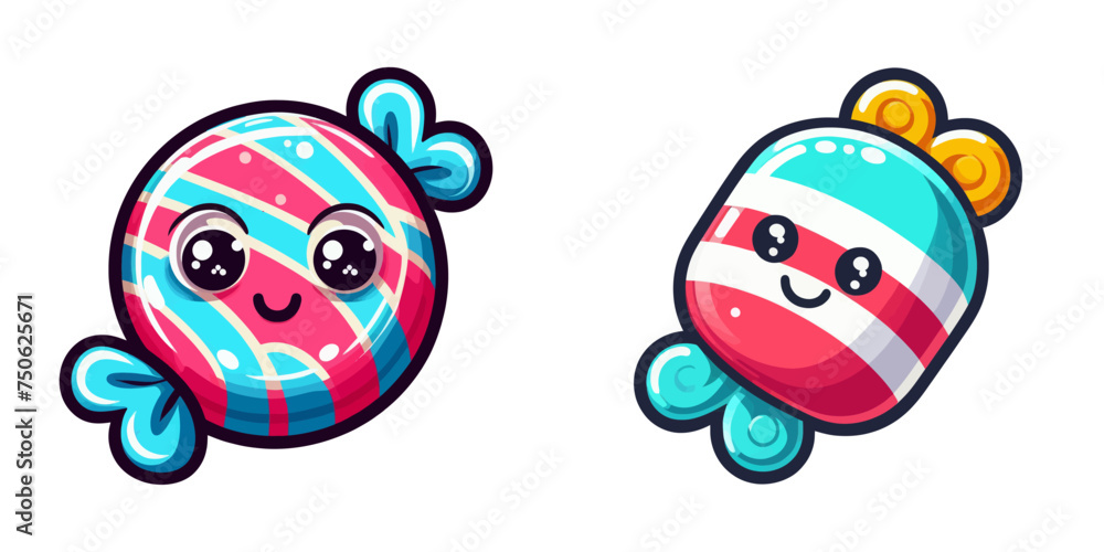 Fototapeta premium Cartoon Candy Icon. Vector Illustration