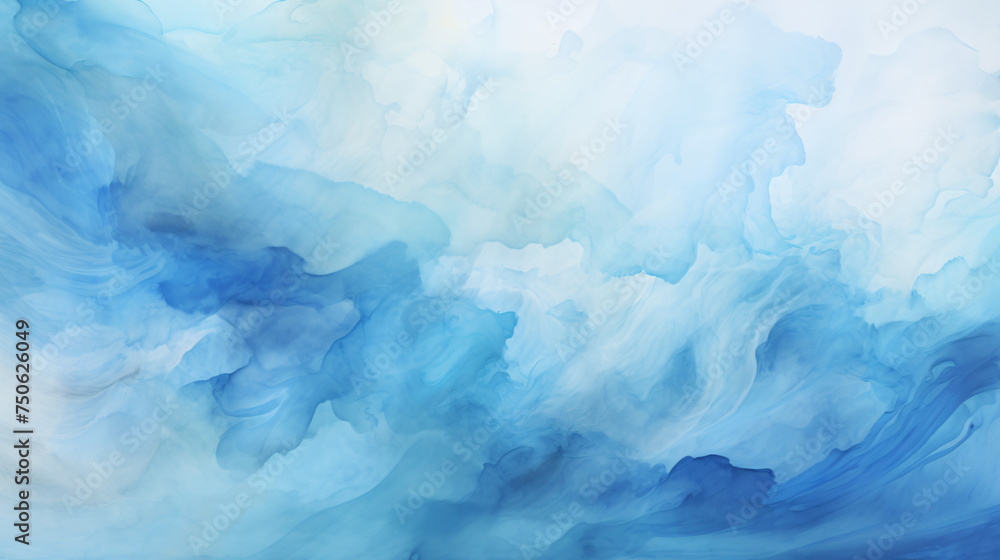 Blue background of serene watercolors