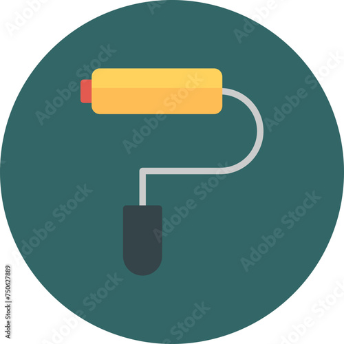 Paint Roller Flat Circle Icon