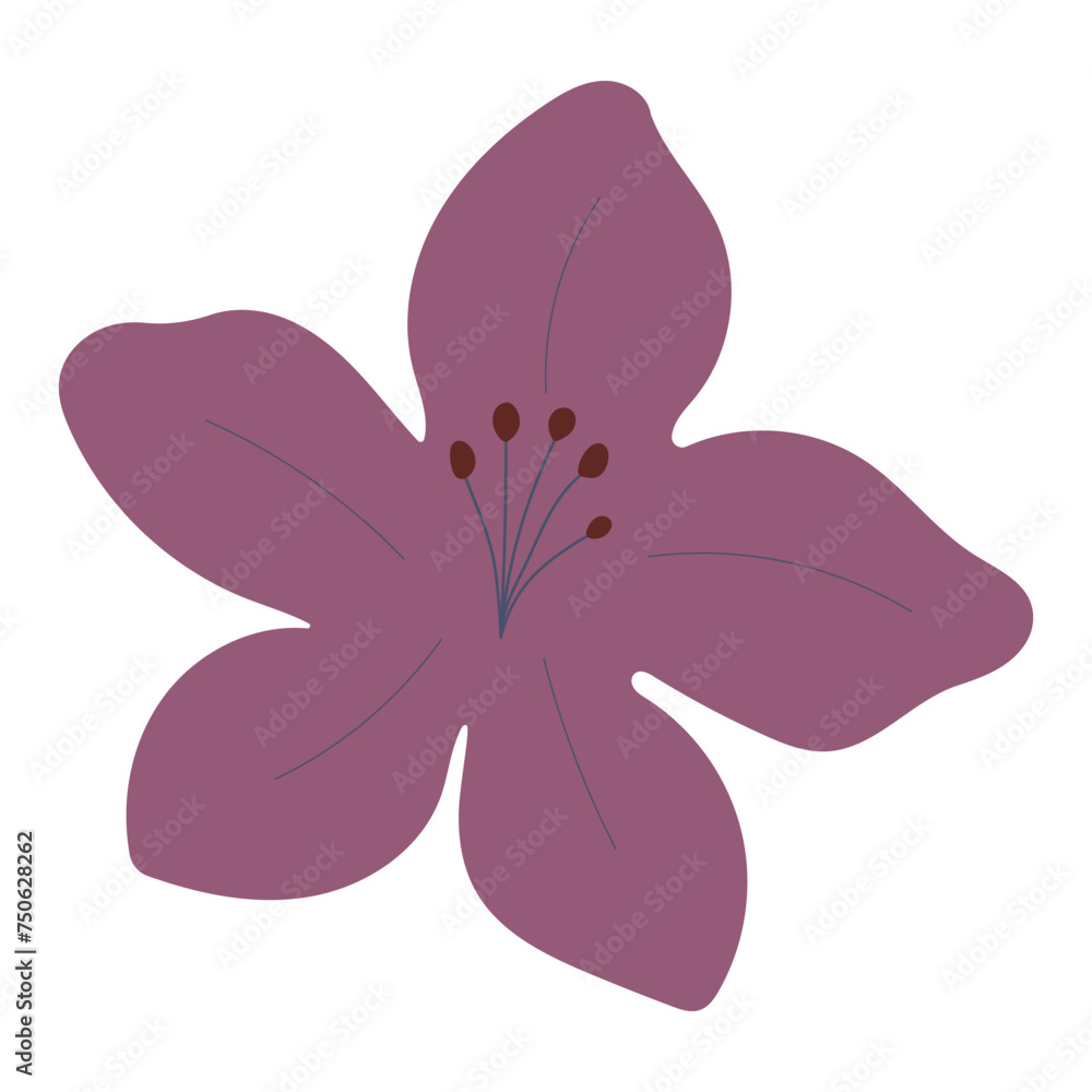 Flat flower bud element for beautiful design. Simple form. Vector drawing. Flat flower bud element for beautiful design. Simple form. Vector drawing.