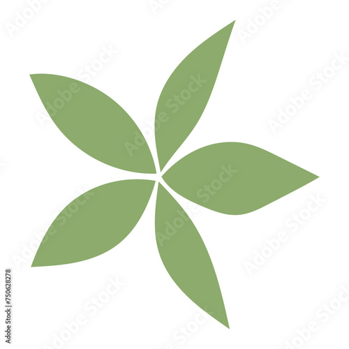 Flat flower bud element for beautiful design. Simple form. Vector drawing.