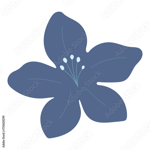 Flat flower bud element for beautiful design. Simple form. Vector drawing.
