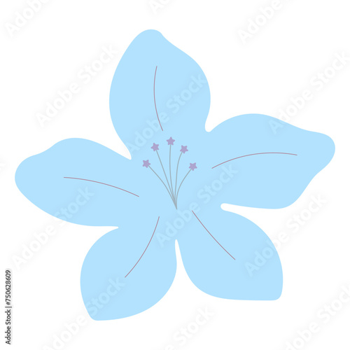 Flat flower bud element for beautiful design. Simple form. Vector drawing.