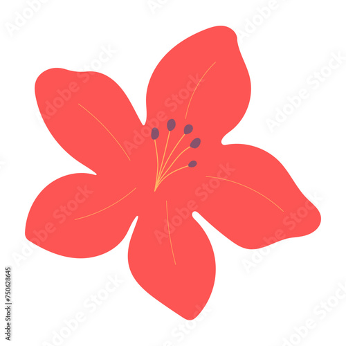 Flat flower bud element for beautiful design. Simple form. Vector drawing.