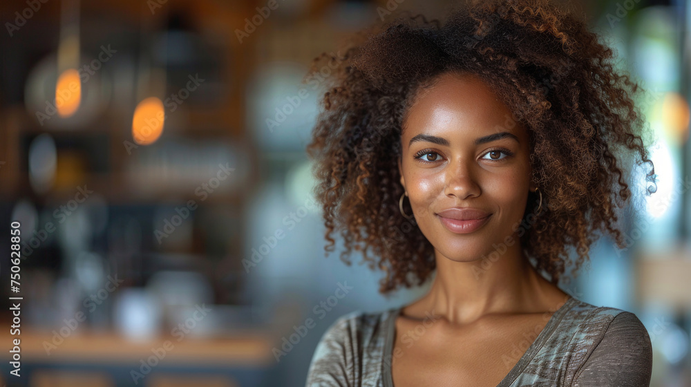 A close-up portrait of a successful African or African American woman A close-up portrait of a successful African or African American woman