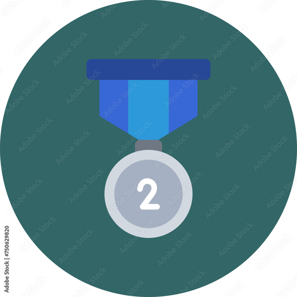 Medal Flat Circle Icon
