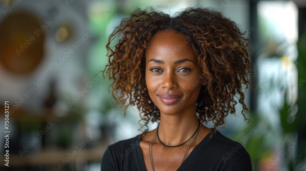 A close-up portrait of a successful African or African American woman A close-up portrait of a successful African or African American woman