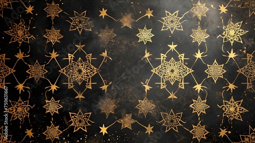 Photo islamic decoration background with arabic lantern crescent islamic pattern with copy space 
