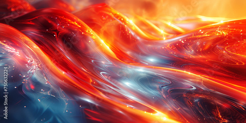 Fiery Silk Flow Red and orange dynamic silk waves on a warm background.
