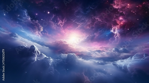 Colorful space galaxy cloud nebula. Stary night 