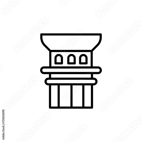 Ancient column outline icons, minimalist vector illustration ,simple transparent graphic element .Isolated on white background