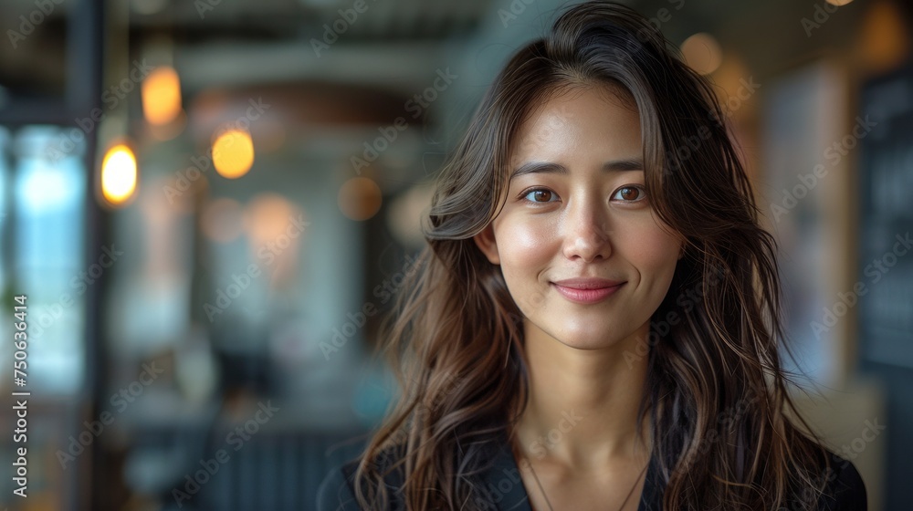 A close-up portrait of a successful Asian young woman A close-up portrait of a successful Asian young woman