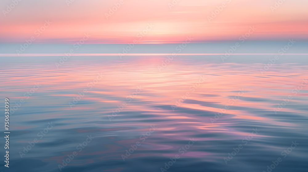 A photo featuring the soft hues of dawn reflecting off the surface of the ocean, creating a mesmerizing display of light and color. Highlighting the peacefulness of the morning and the beauty of natur