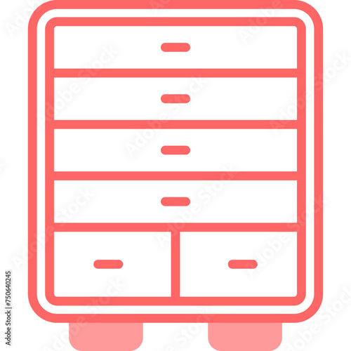 Chest Of Drawers Line Fill Icon