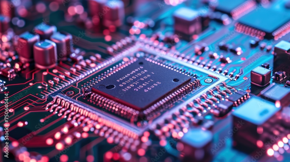CPU chipset on circuit board. electronic circuit board, CPU chipset on circuit board. electronic circuit board,
