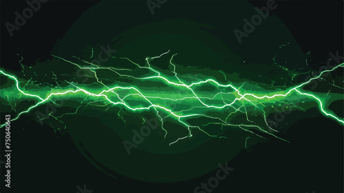 Neon glow acid green color lightning vector . Thunder