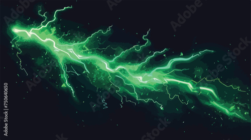 Neon glow acid green color lightning vector . Thunder © Blue