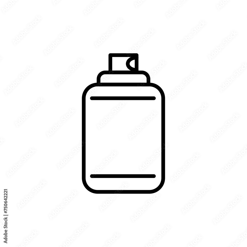 Spray bottle outline icons, minimalist vector illustration ,simple transparent graphic element .Isolated on white background