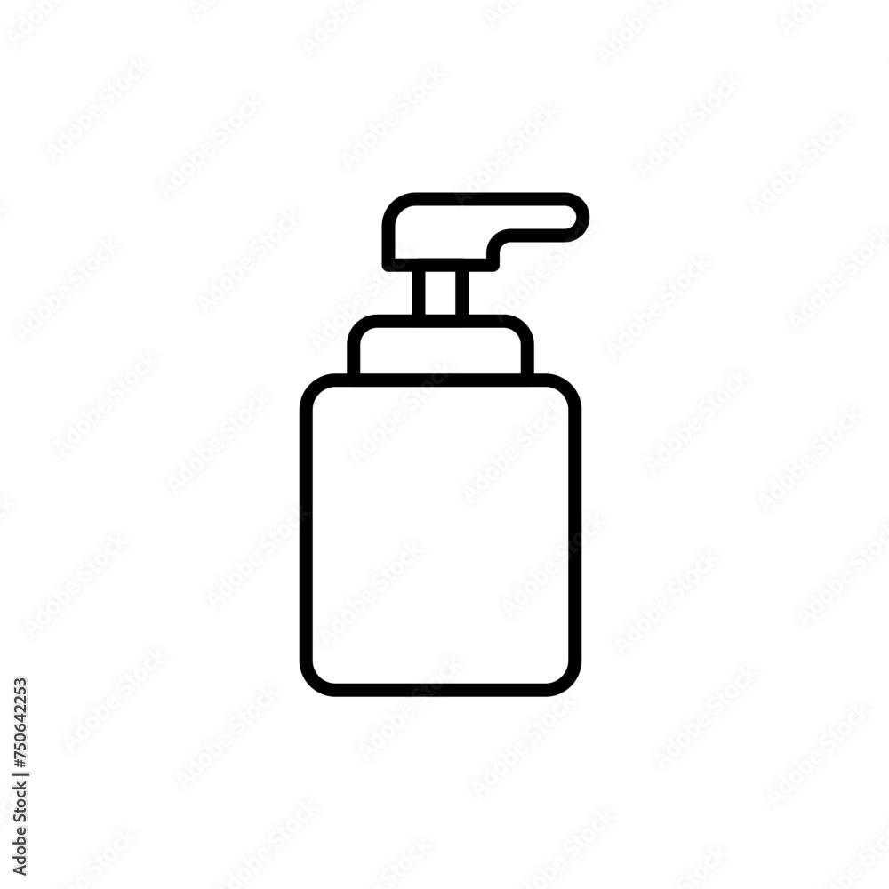 Spray bottle outline icons, minimalist vector illustration ,simple transparent graphic element .Isolated on white background