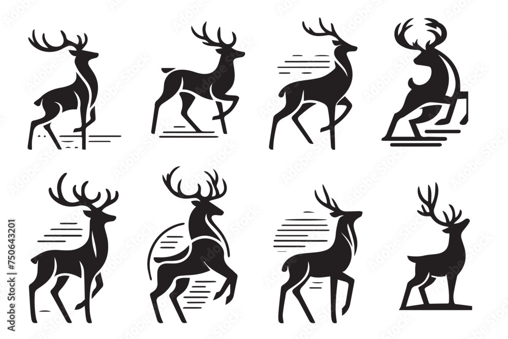 Fototapeta premium set of deer Vactor