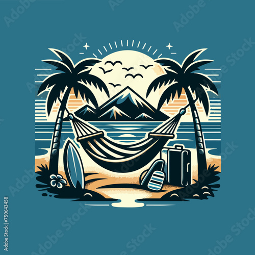 travel, summer vacation concept- vector