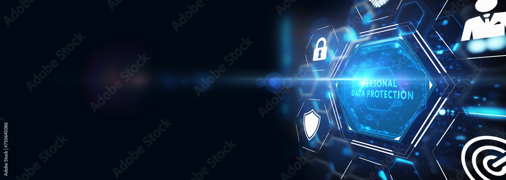 Obraz premium Data protection privacy concept. Personal data protection. 3d illustration