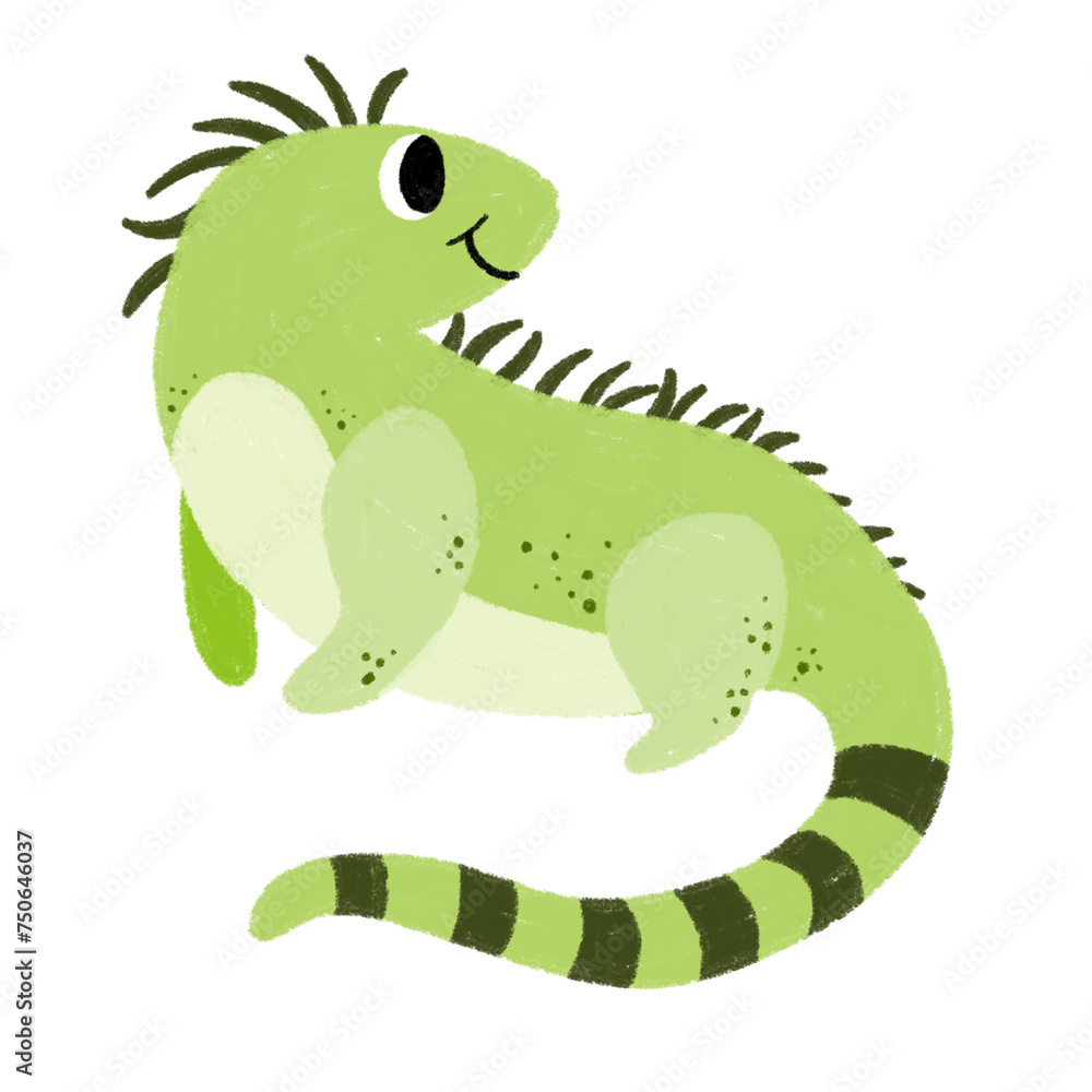 Fototapeta premium Handdrawn Animal Illustration - Iguana
